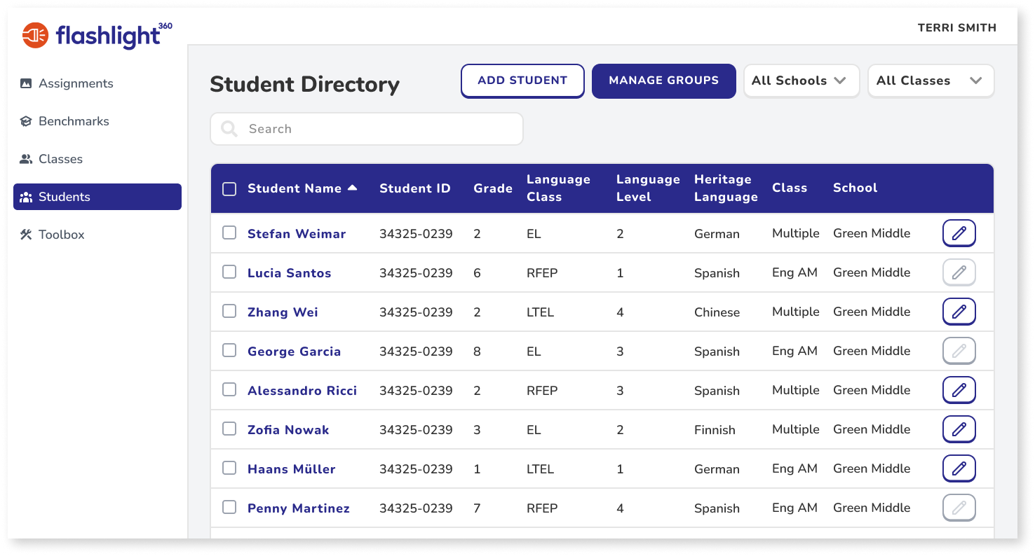 Student Directory (add student pop-up)